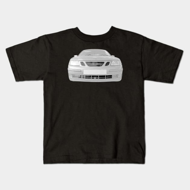 Saab 93 classic car Kids T-Shirt by soitwouldseem